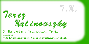 terez malinovszky business card