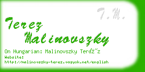 terez malinovszky business card